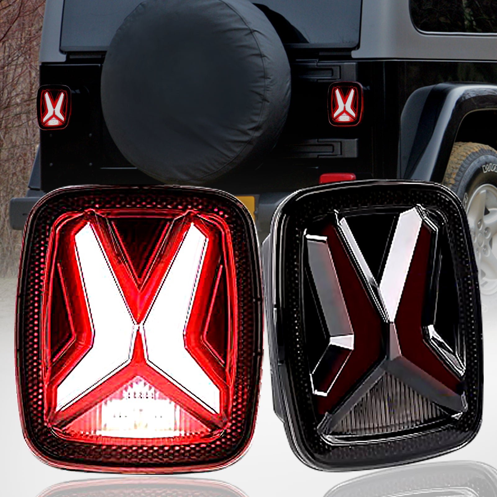 Jeep Wrangler LED Tail Lights with Enhanced LED Chips – Oksiwalux